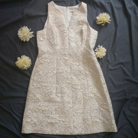 Aidan Mattox Sheath Dress Off White size 12 - Picture 5 of 13